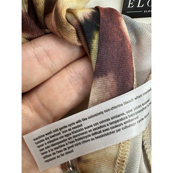 ELOQUII Women's Watercolor Print Mesh Cross Neck Shirt Size 14-16 NWT - Picture 7 of 12